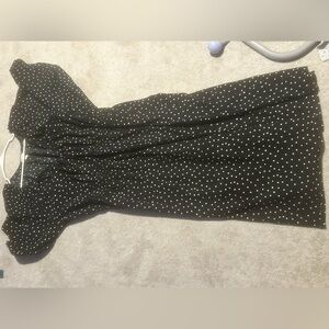 Ava & Viv Black Midi Dress with White Heart Print